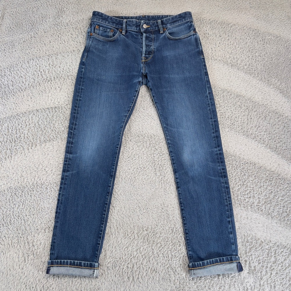 Buck Mason Maverick Slim 14 oz Double Dipped Indigo Denim Jeans 33x34 Fits 32x31